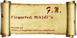 Fingerhut Miklós névjegykártya
