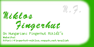 miklos fingerhut business card